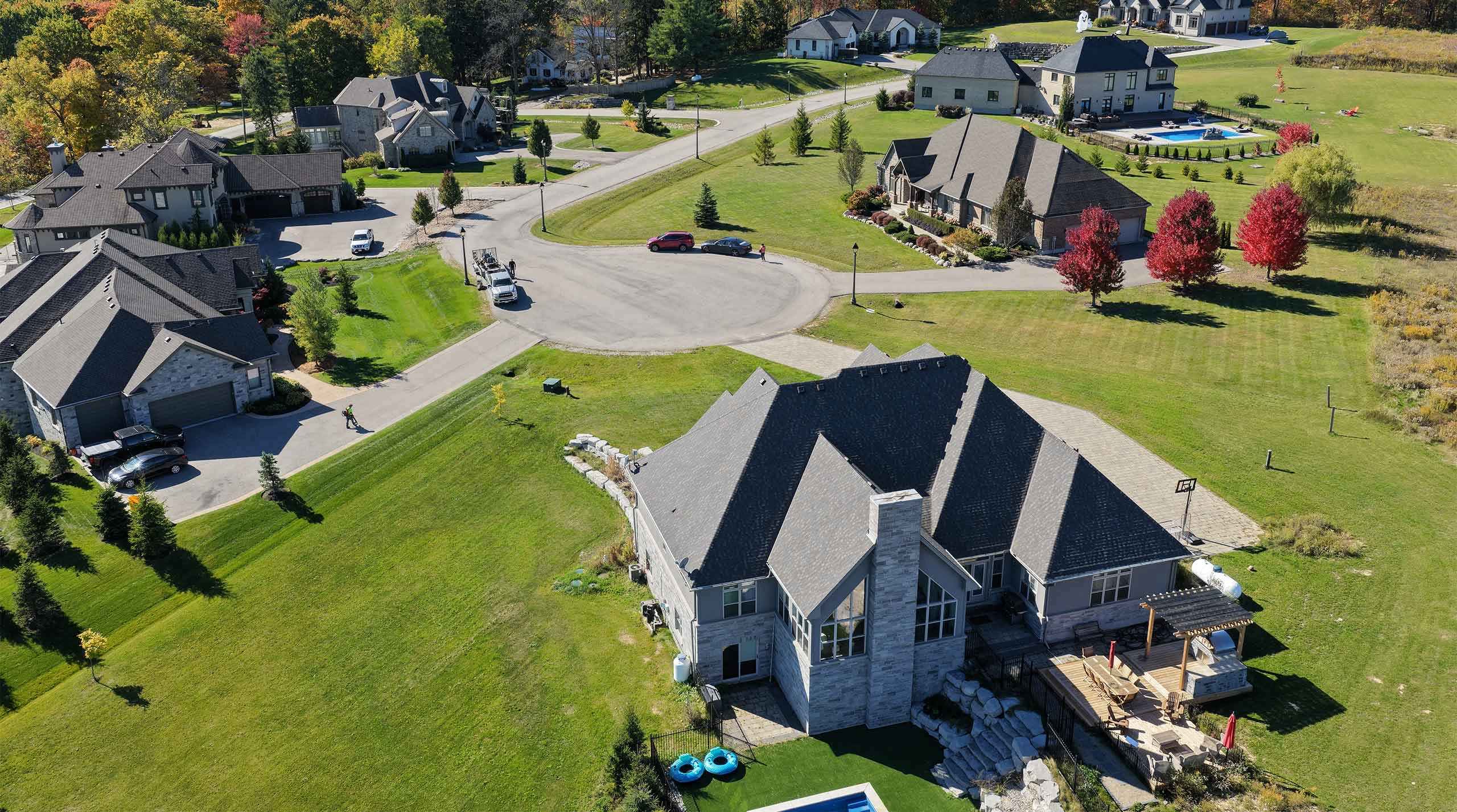 Aerial drone photography of a luxury home in the GTA